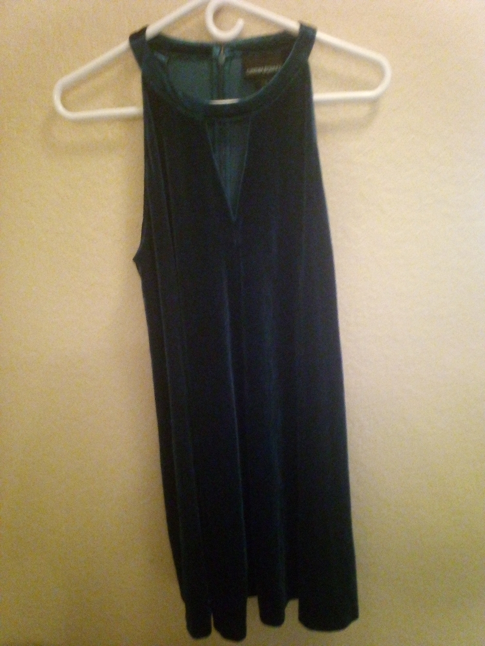 Cynthia Rowley Dark Teal Velvet Sleeveless Shift Tank